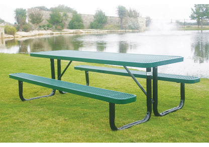 Rectangular Portable Picnic Table with Diamond Pattern