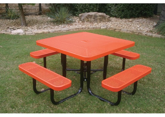 Square Portable Picnic Table with Perforated Steel