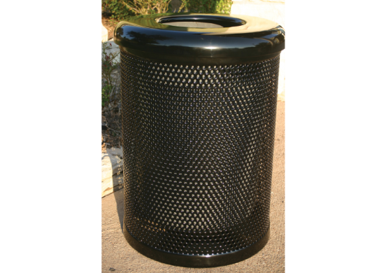 32 Gallon Trash Receptacle with Perforated Steel