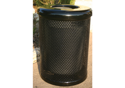 32 Gallon Trash Receptacle with Perforated Steel